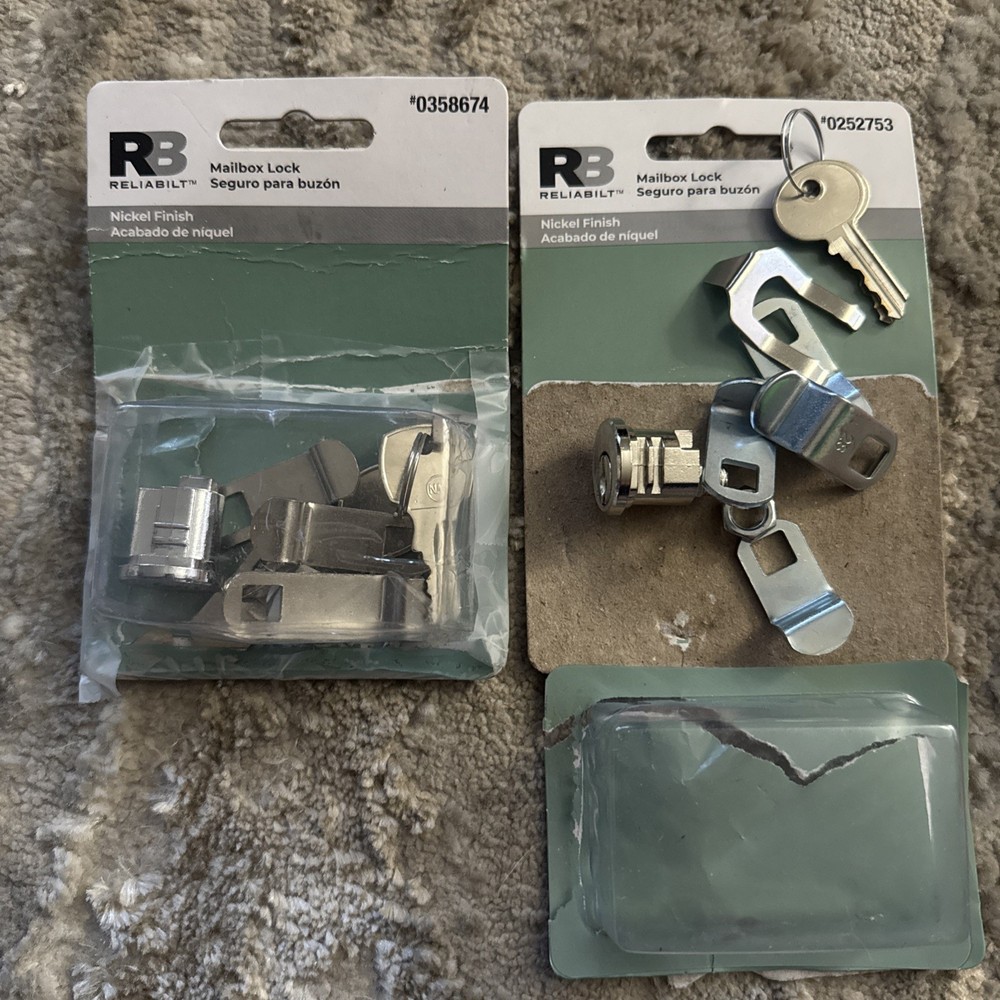 RELIABILT Mailbox Lock Nickel Finish Open Box Replacement Lock set 2
