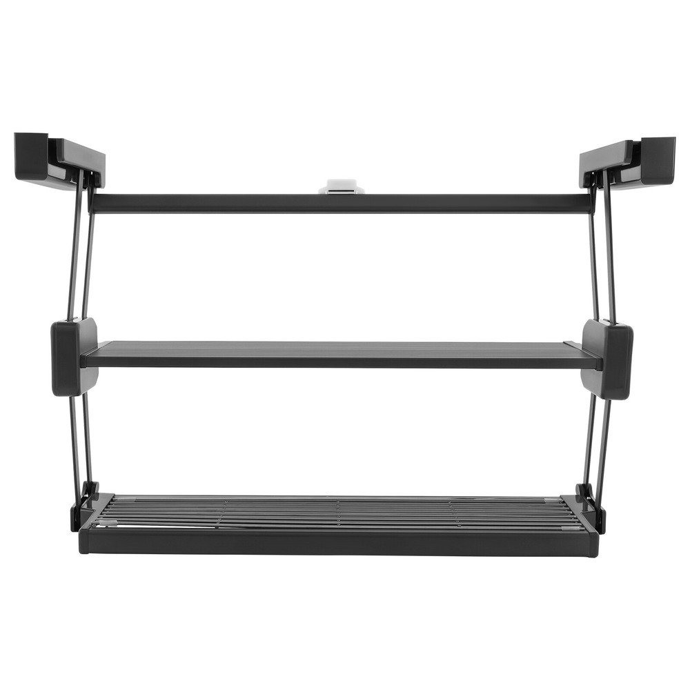 2 Layers Pull Down Storage Rack Spice Rack Kitchen Under Cabinet Organizer Stand