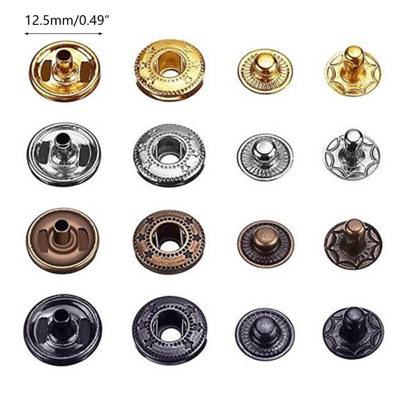 12.5mm Leather Fasteners Press Studs with Install Tools for Leather Craft