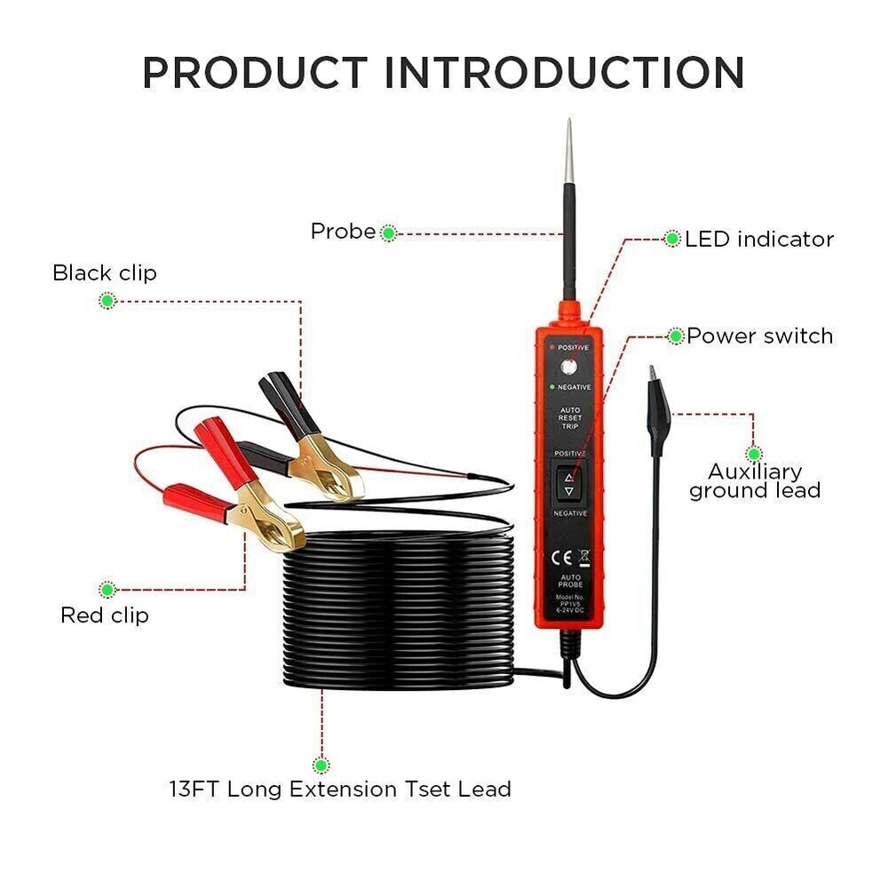 Car Vehicle Digital Power Probe Circuit Electrical Tester Test Device System US