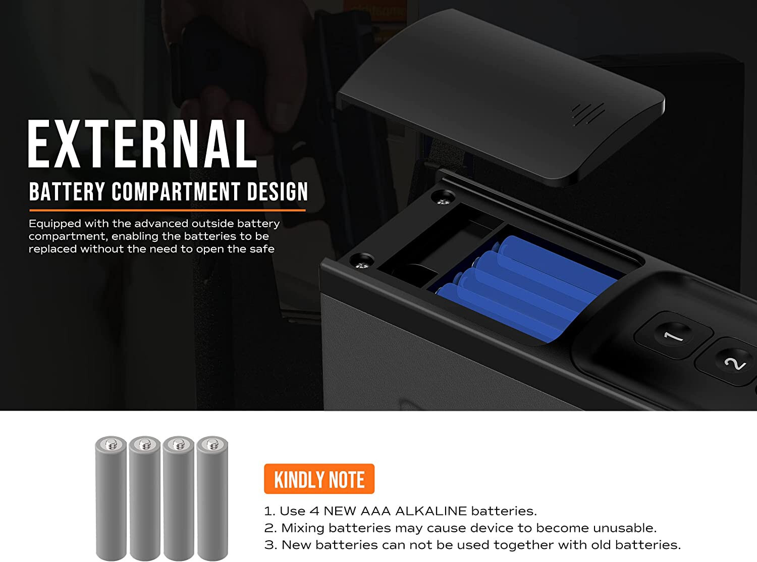 RPNB Biometric Gun Safe for Nightstand Desk Bed Side , Open Box