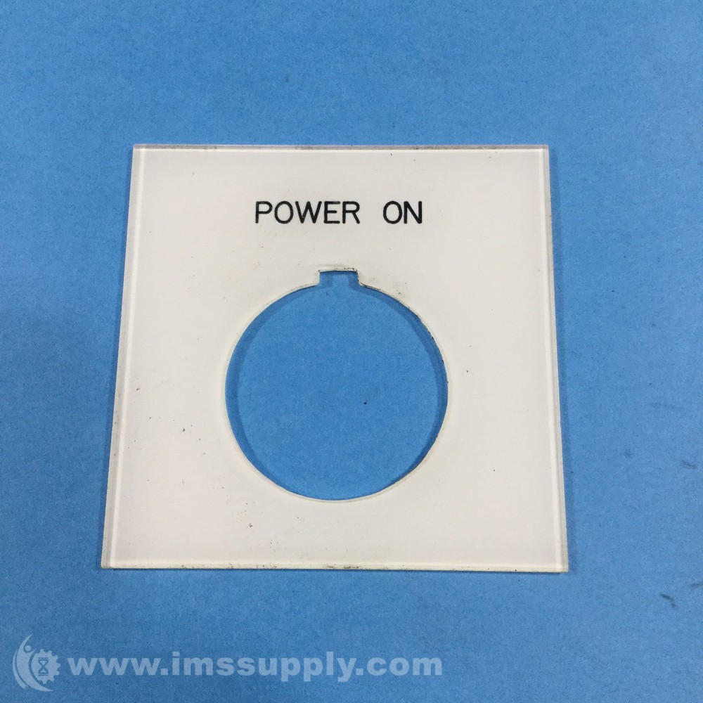 Push Button Legend Plate, Power On USIP