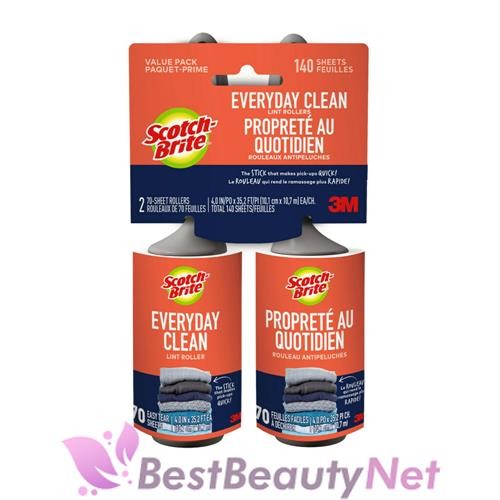 Scotch Brite Everyday Clean Lint Roller 2x70 Sheet Rollers
