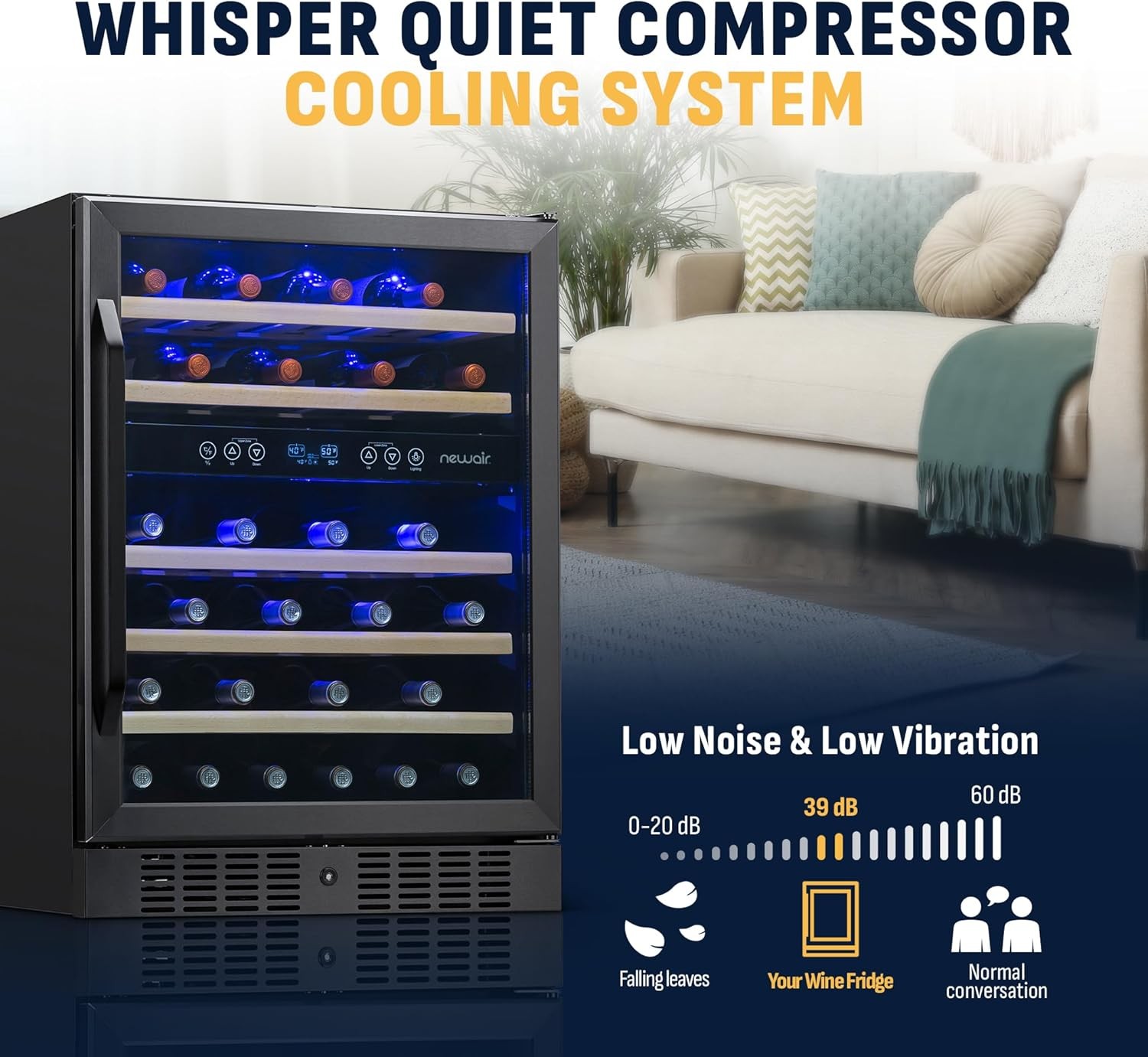 Newair NWC046BS00-RB 24" Built-in Dual Zone Wine Fridge - Certified Refurbished