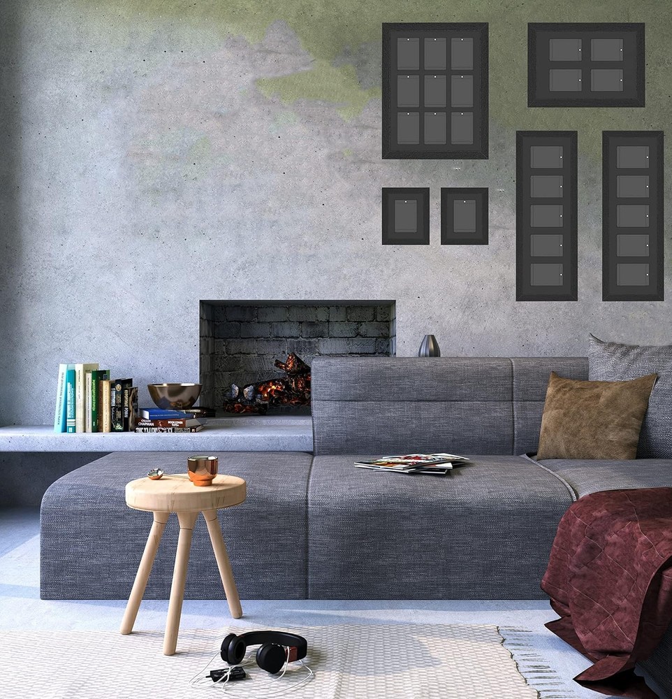 Trading Card Display Frame - Wall Mount Baseball 5 cards, Black