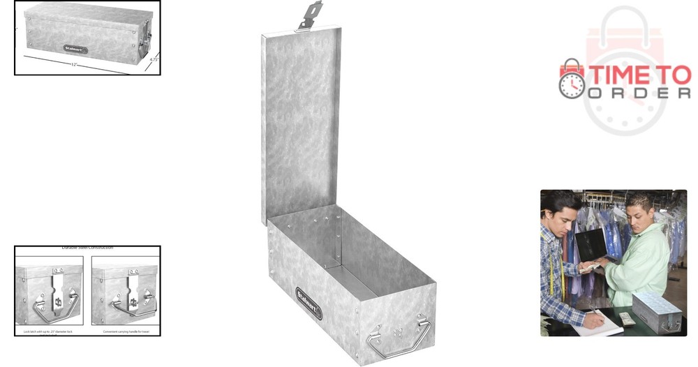 Metal Lock Box Small Security Safe Waterproof Stackable Storage Chest
