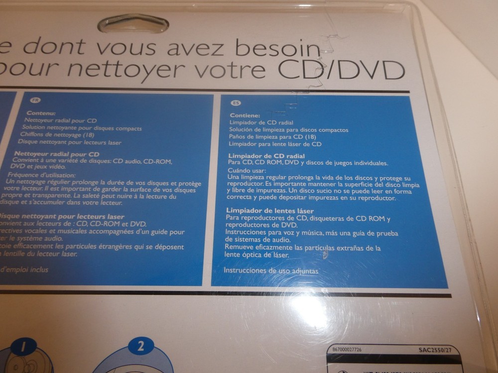 Philips 4-in-1 CD/DVD Disc & Lens Cleaning Kit Multi-Function System 2006 NOS