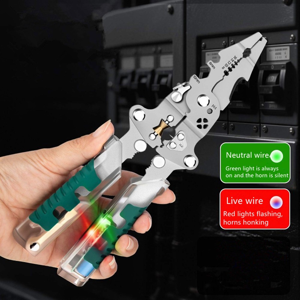 Portable Multi-Function Wire Stripper Scissor With Electrical Tester Built-in