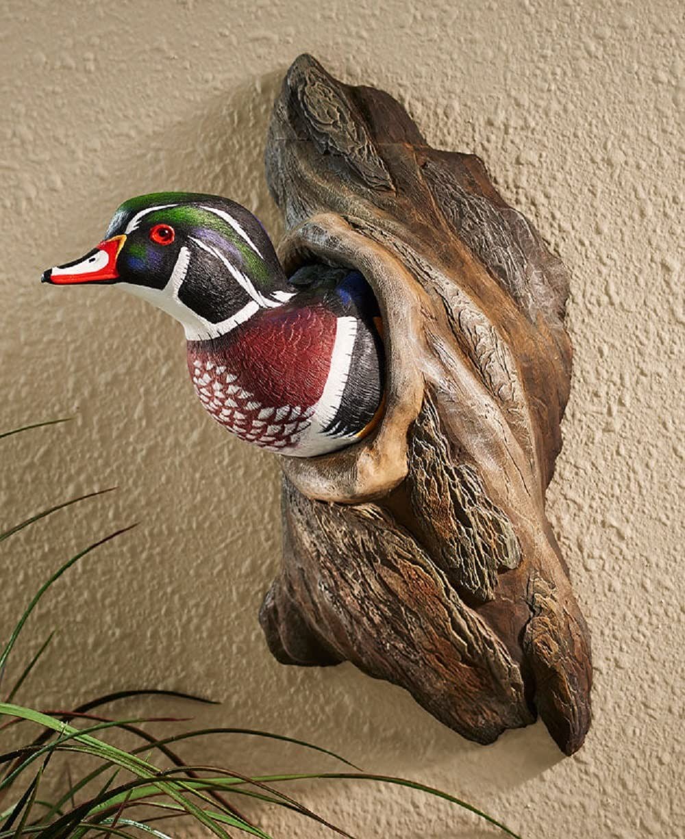 Wood Duck in Tree Wall Sculpture by Phil Galatas,Sculptures & Figurines