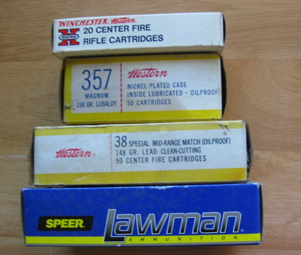 4 Boxes - Win Western 222 -Western 38 - Speer 357 - Western 357 - Empty Boxes