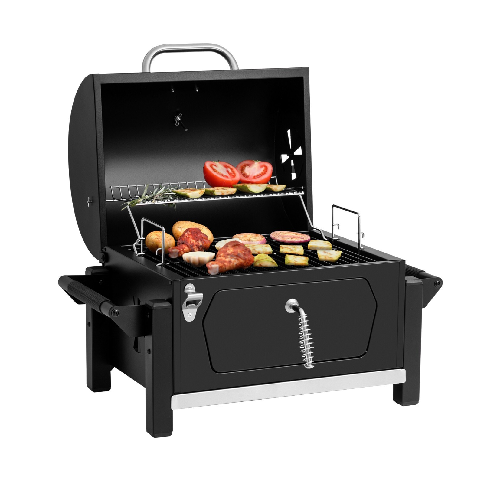 Royal Gourmet Portable  Charcoal Grill Tabletop Side Handle Outdoor BBQ Cooker