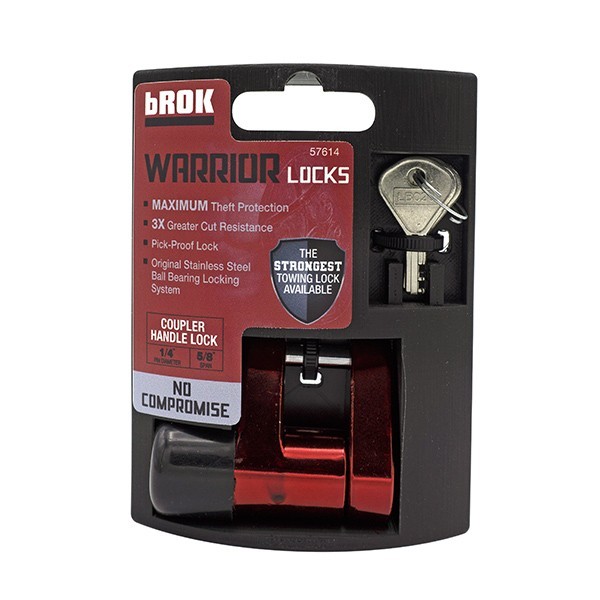 bROK Warrior Coupler Handle Trailer Lock ¼” Pin 5/8” Span Pick Proof
