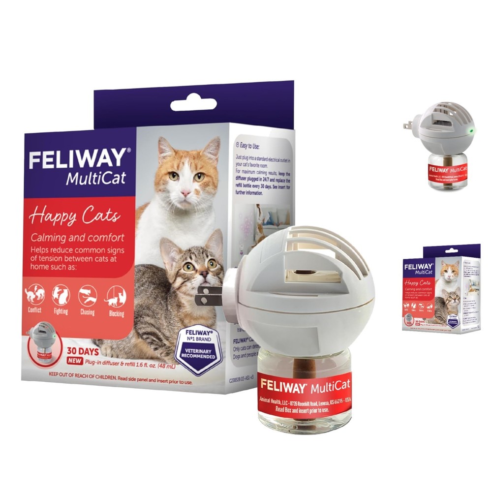 MultiCat 30-Day Calming Pheromone Diffuser - Ideal for Multi-Cat Households