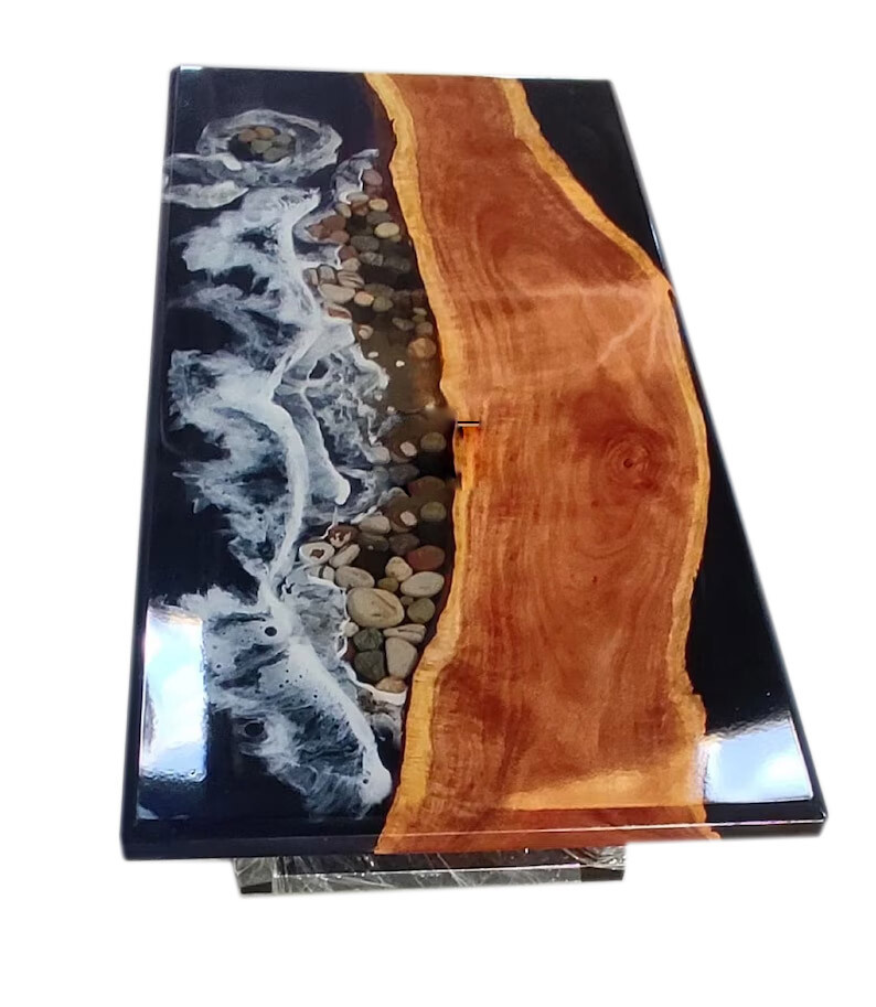 Ocean Epoxy Table Top, Epoxy Table, Resin Dining Table,Wooden Epoxy Coffee Table