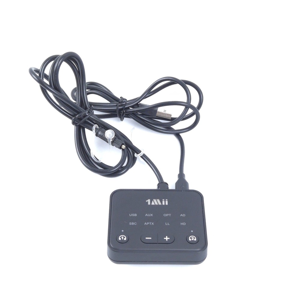 1Mii B06T6 Bluetooth 5.3 TV Transmitter – Dual Headphone Adapter, 100ft Range