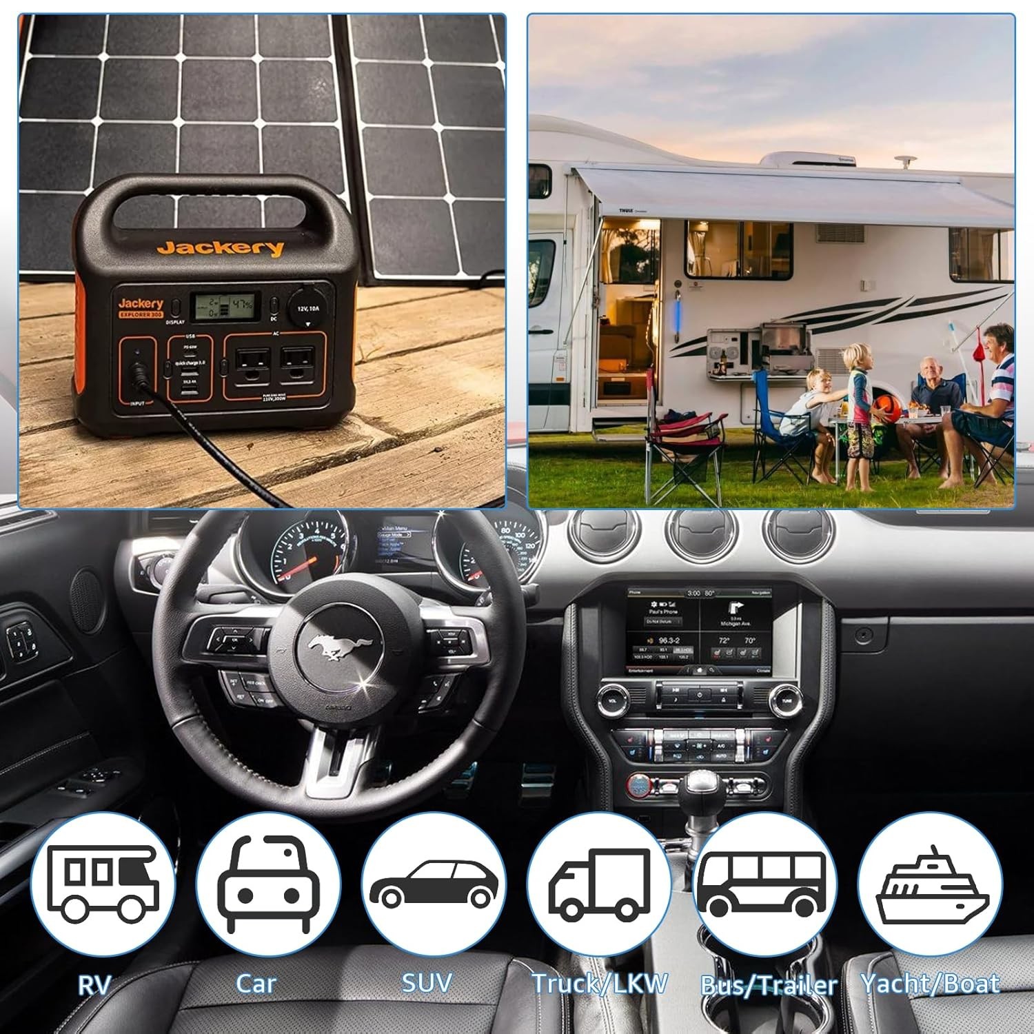 12V/24V Car Charger Cable, Compatible With Jackery Portable Power Station...