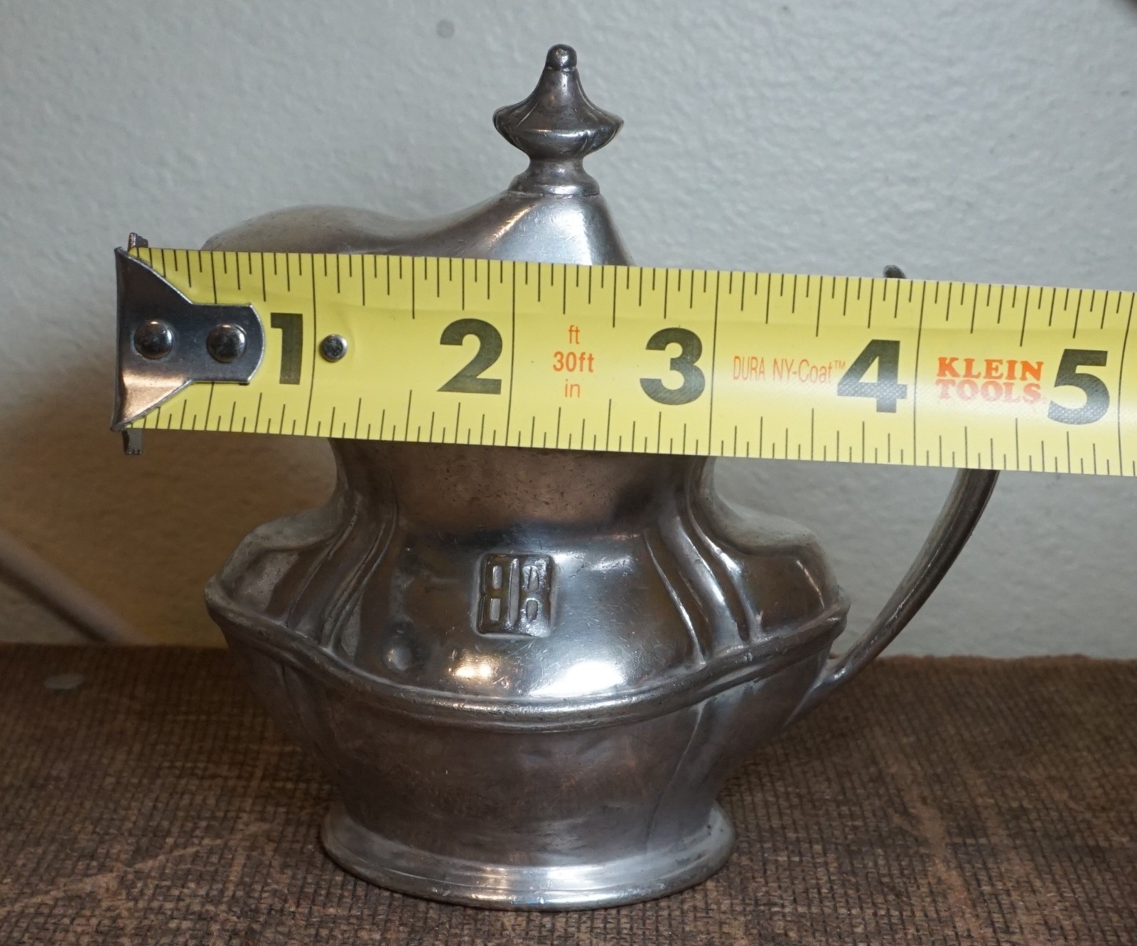 1937 BR (BURLINGTON ROUTE RR) SILVER SOLDERED CREAMER w/lid REED & BARTON 7oz