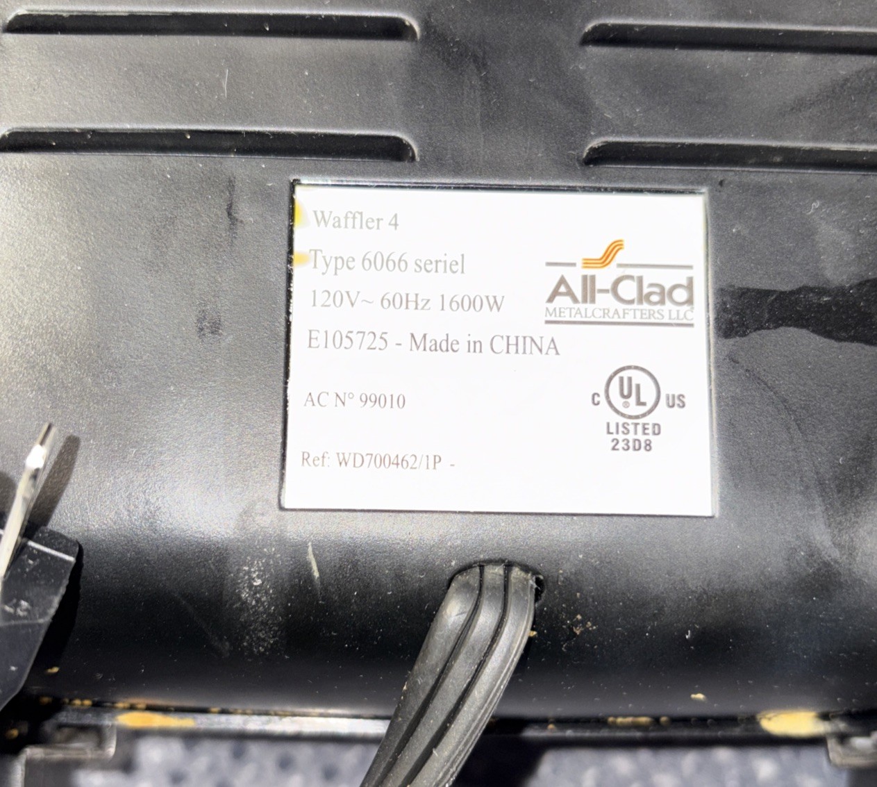 All Clad Waffle 4 Square Belgian Waffle Maker 6066 Stainless Steel E105725 WORKS