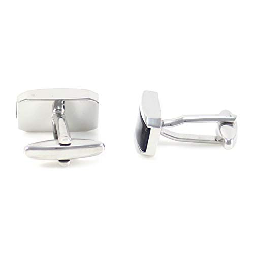 Rectangle Navy Cats Eye Cufflinks With Box (Navy)