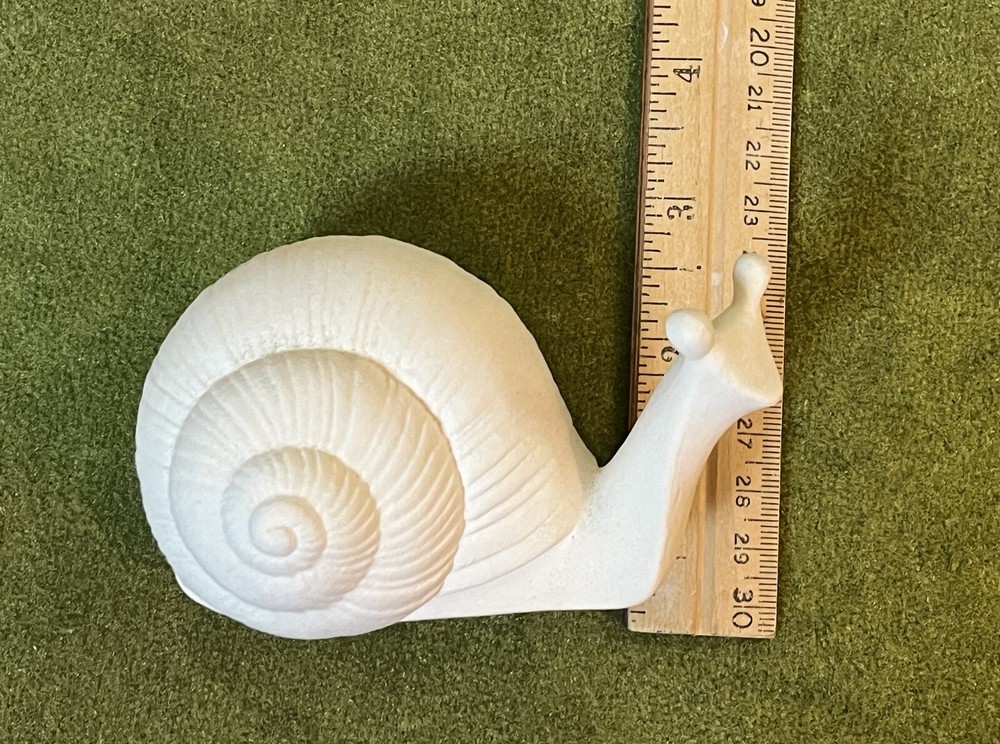 Ceramic Bisque-Unpainted 4” Small-SOLID -1/2 lb. SNAIL Statue-Ready 4 U To Paint