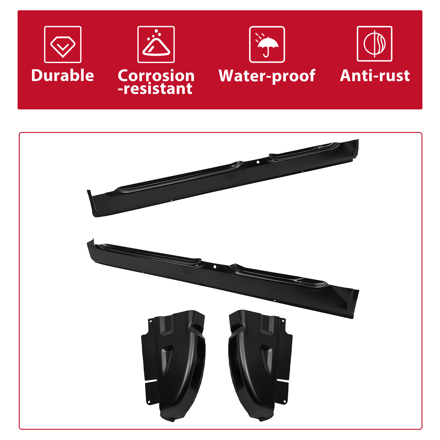 Pair Rocker Panels & Cab Corners For 2002-2008 Dodge Ram Quad Cab 1500 2500 3500