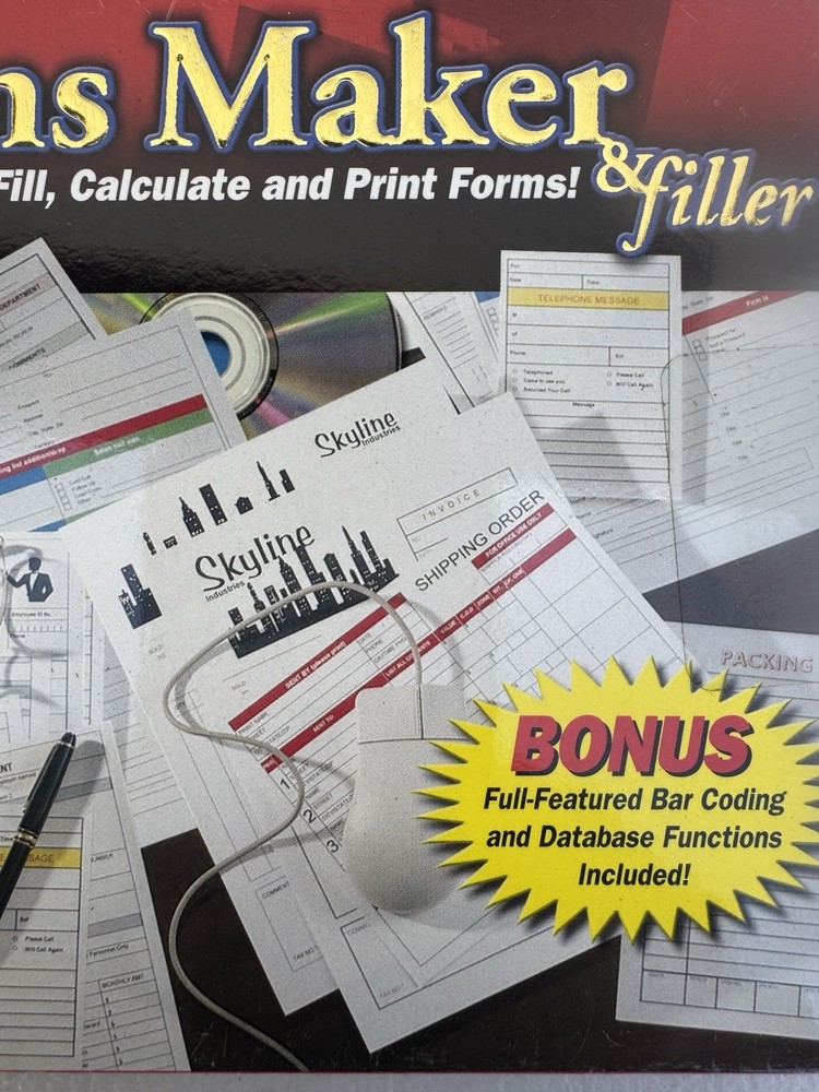 Forms Maker & Filler PC Computer for W98, ME, W2000 & Windows XP CD