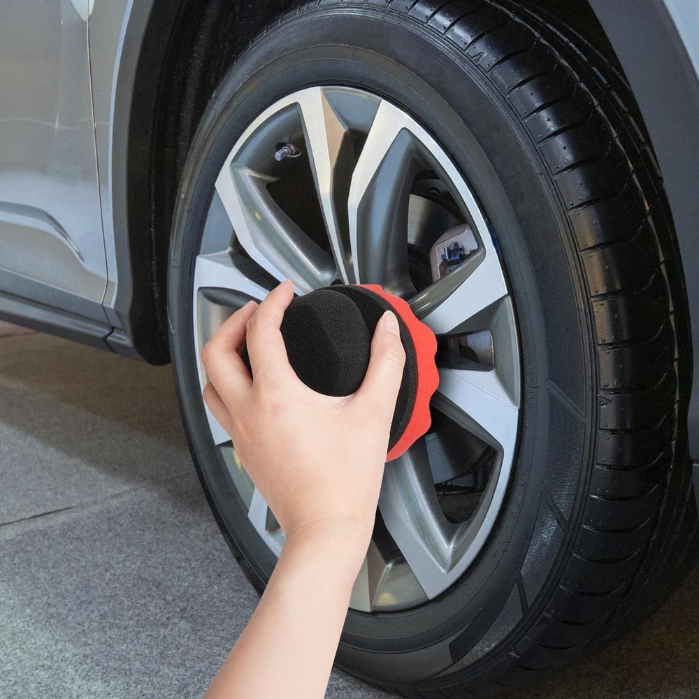 2 Pack Large Tire Shine Applicator Pad, Tire Hex Grip Applicator