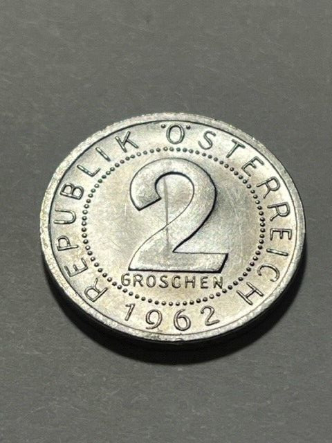1962 Austria 2 Groschen Unc #1430