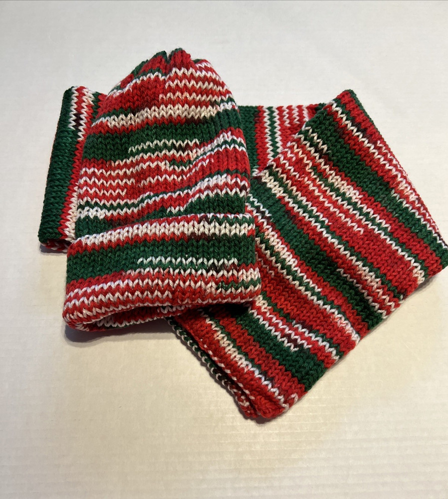 Handmade Knitted Double Layered Hat & Scarf Set