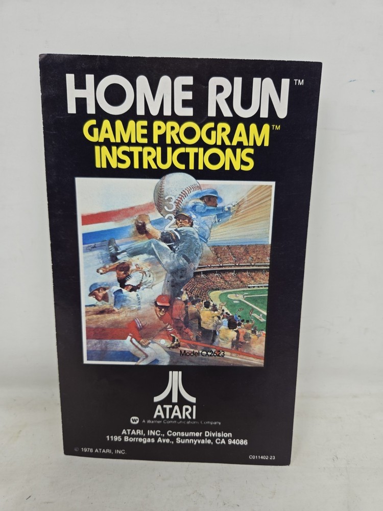 Home Run Atari 2600 manual Instructions ONLY