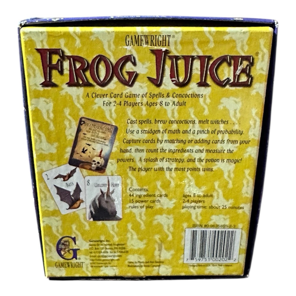 Frog Juice Card Game 2003 Gamewright COMPLETE Spells
