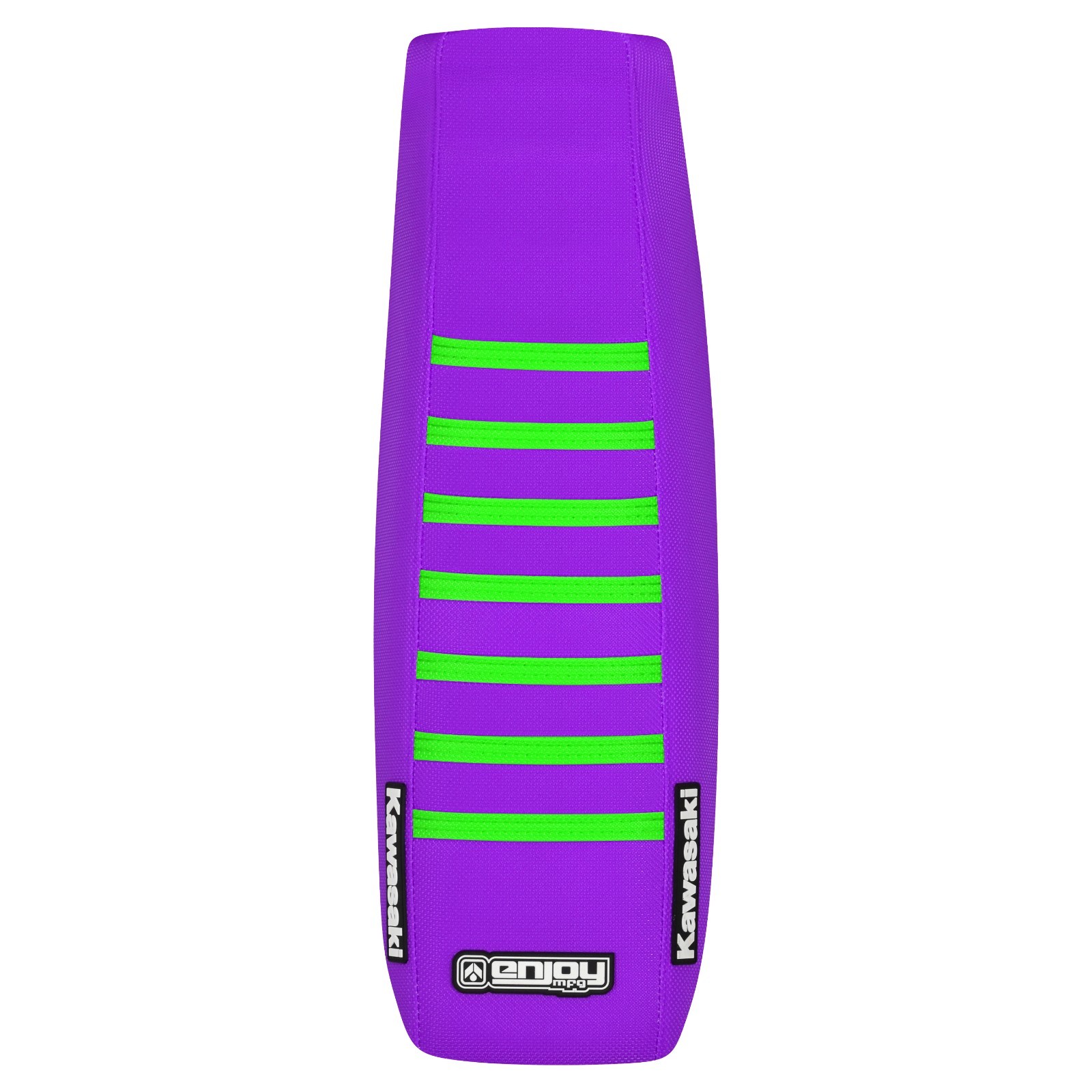 1995-2007 KAWASAKI KDX 200/220 seat cover all PURPLE with FLO GREEN ribs #85