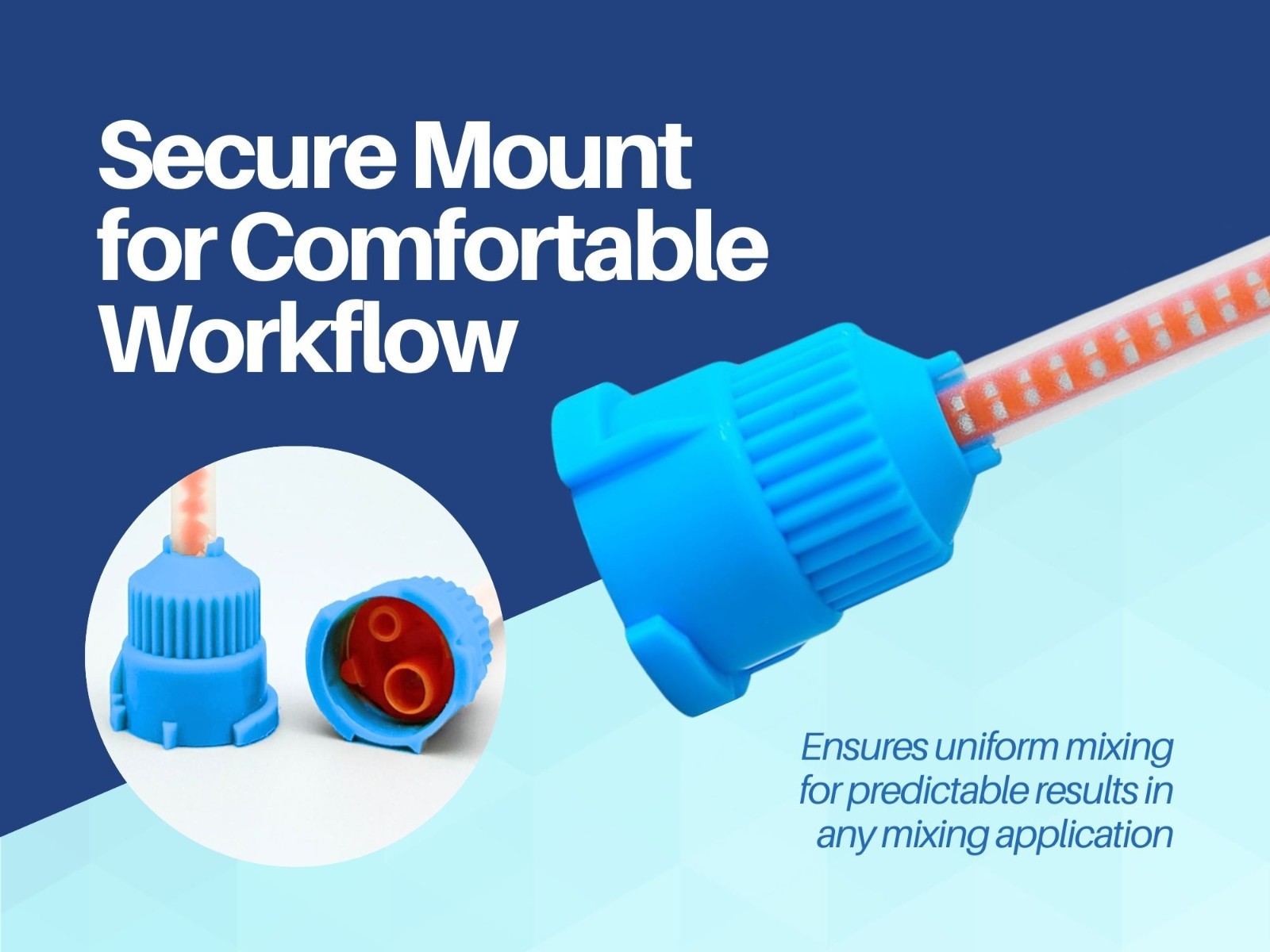 Mixing Tips 10:1 Ratio 5.7cm Crown & Bridge Impression, 50-Pack Blue/Orange