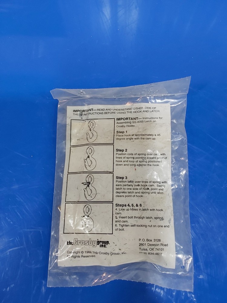 Crosby Hook Latch Kit, model SS-4055