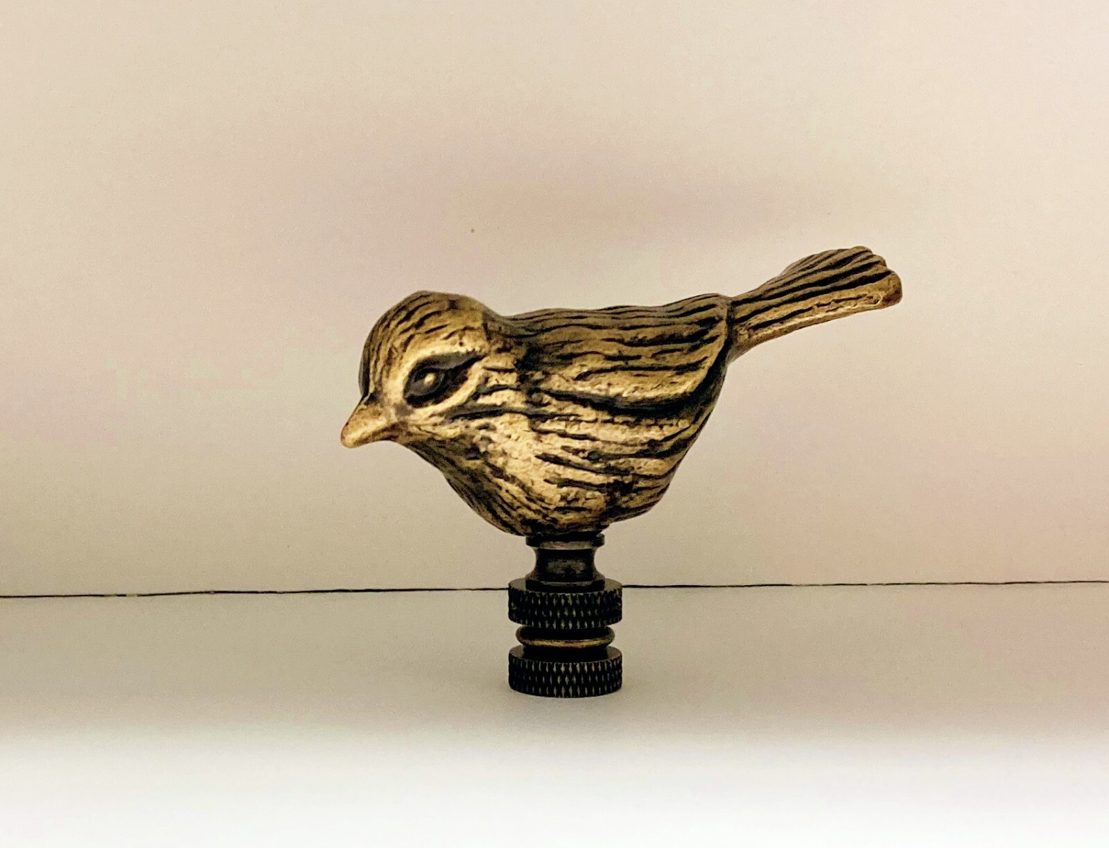 Lamp Finial-SPARROW-Antique Brass Finish, Highly detailed metal casting
