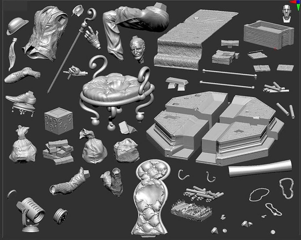 UNPAINTED Riddler Batman Arkham Diorama 3d Printed Model Kit