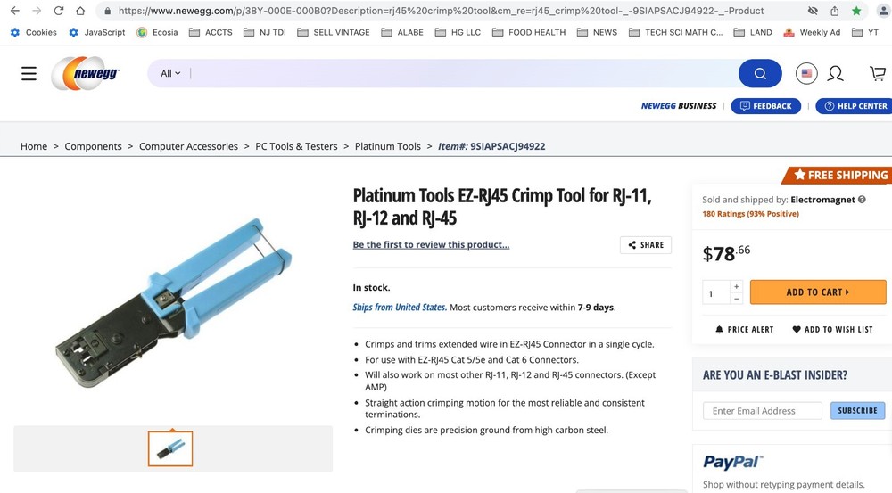 Bundle:  Platinum Tools crimper, LANTest tester, digital multi-meter tool