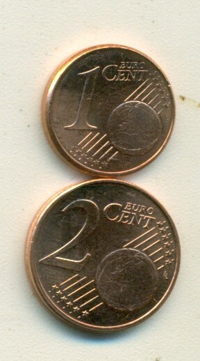 2 UNCIRCULATED COINS from LUXEMBOURG - 1 & 2 CENT (BOTH DATING 2002)