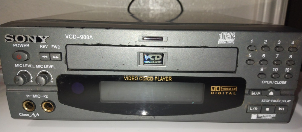 Sony VCD 988A VCD Video Disc Player RARE Tested.