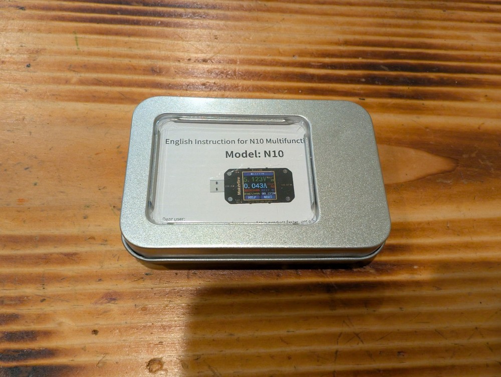 MakerHawk USB Multimeter Voltmeter Ammeter Load Tester Light black