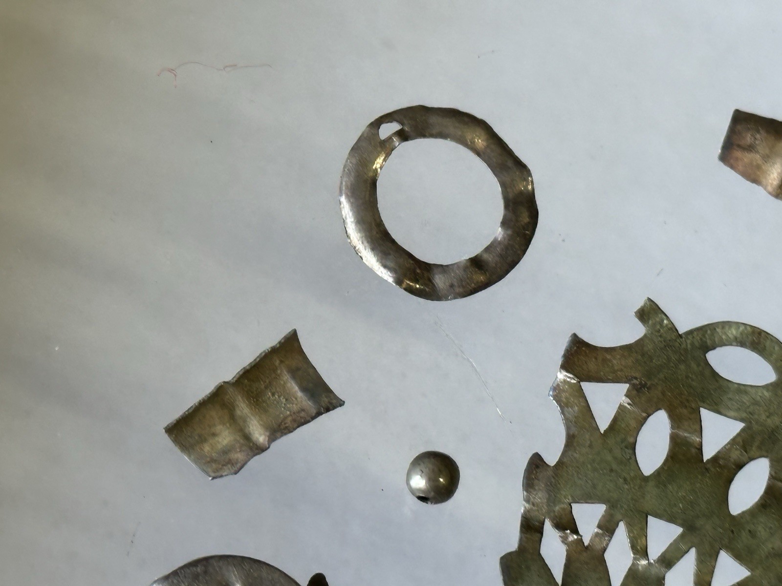 1700's SILVER FUR TRADE ERA LOT - BROOCH GORGET PIN RING BEAD ~ NICE COLLECTION