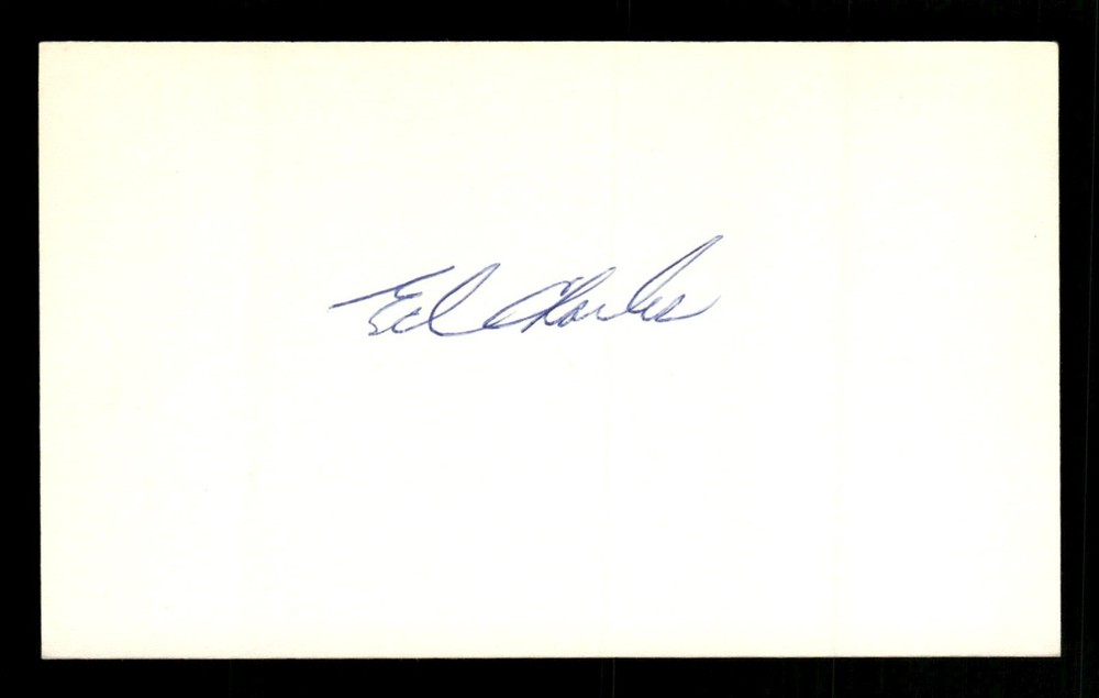 ED CHARLES SIGNED 3X5 - PROFESSIONAL BASEBALL PLAYER