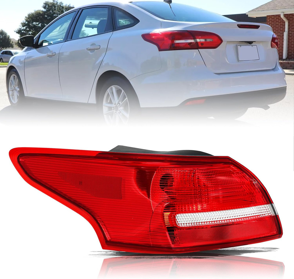 Halogen Tail Light Assembly Compatible with 2015-2018 Ford Focus Rear Taillight