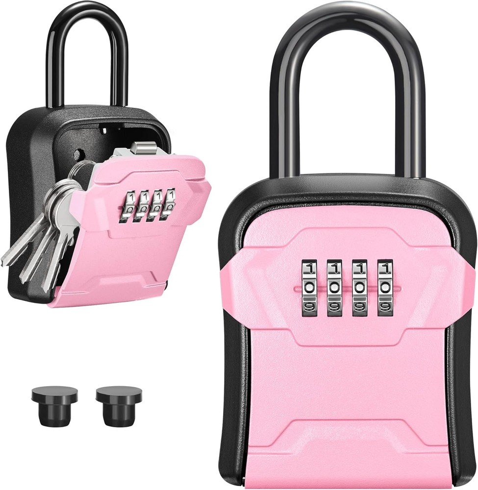 Lock Box Key Lock Box Wall Mount & Portable Combination Lockbox W/ Resettable