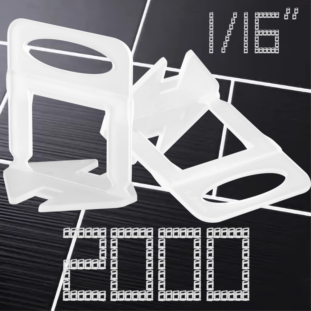 1/16” Tile Leveling System Spacers 2000 PCS Tile Leveling Clips Kit Preven