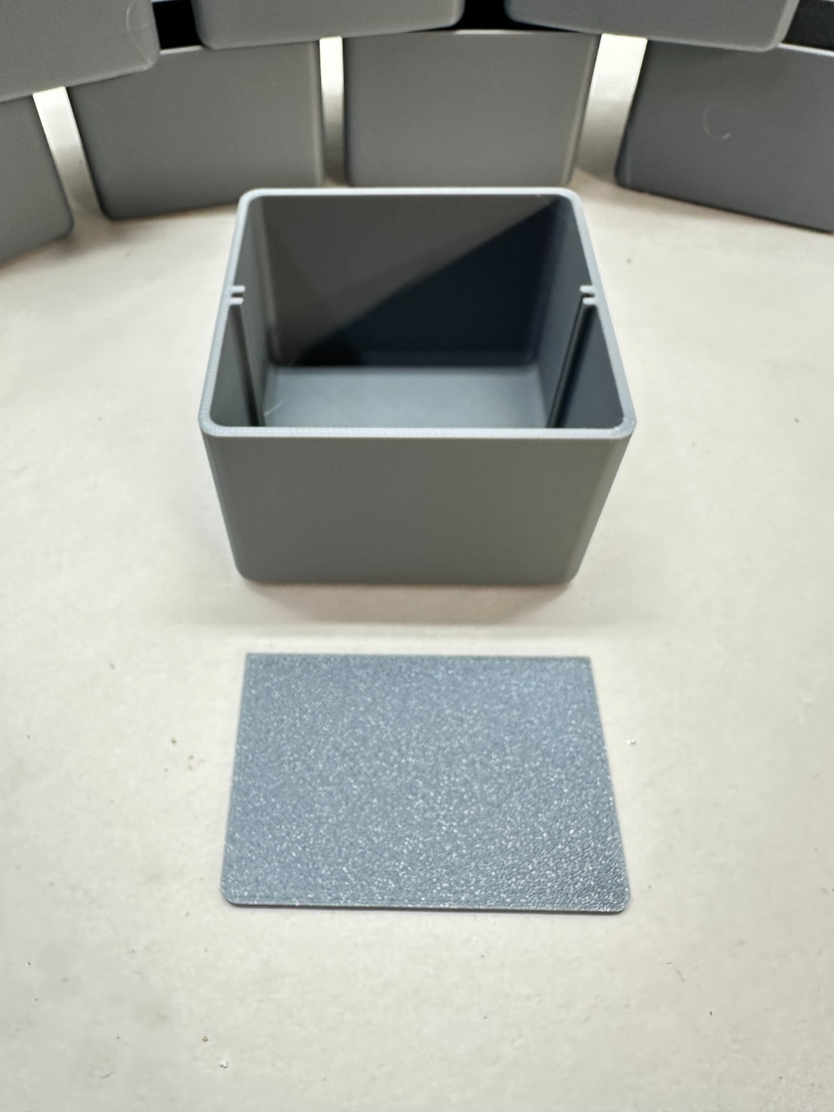8 Tool Box Bins- 3" x 3" x 2” Deep W/ Divider (Actual Dimensions) - Gray