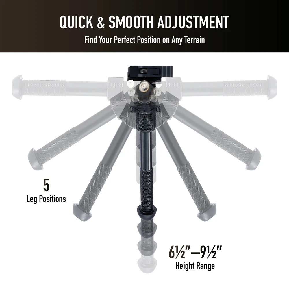 Rifle Bipod Quick Detach Mount 6.5-9.5" Adjustable for Picatinny Rail