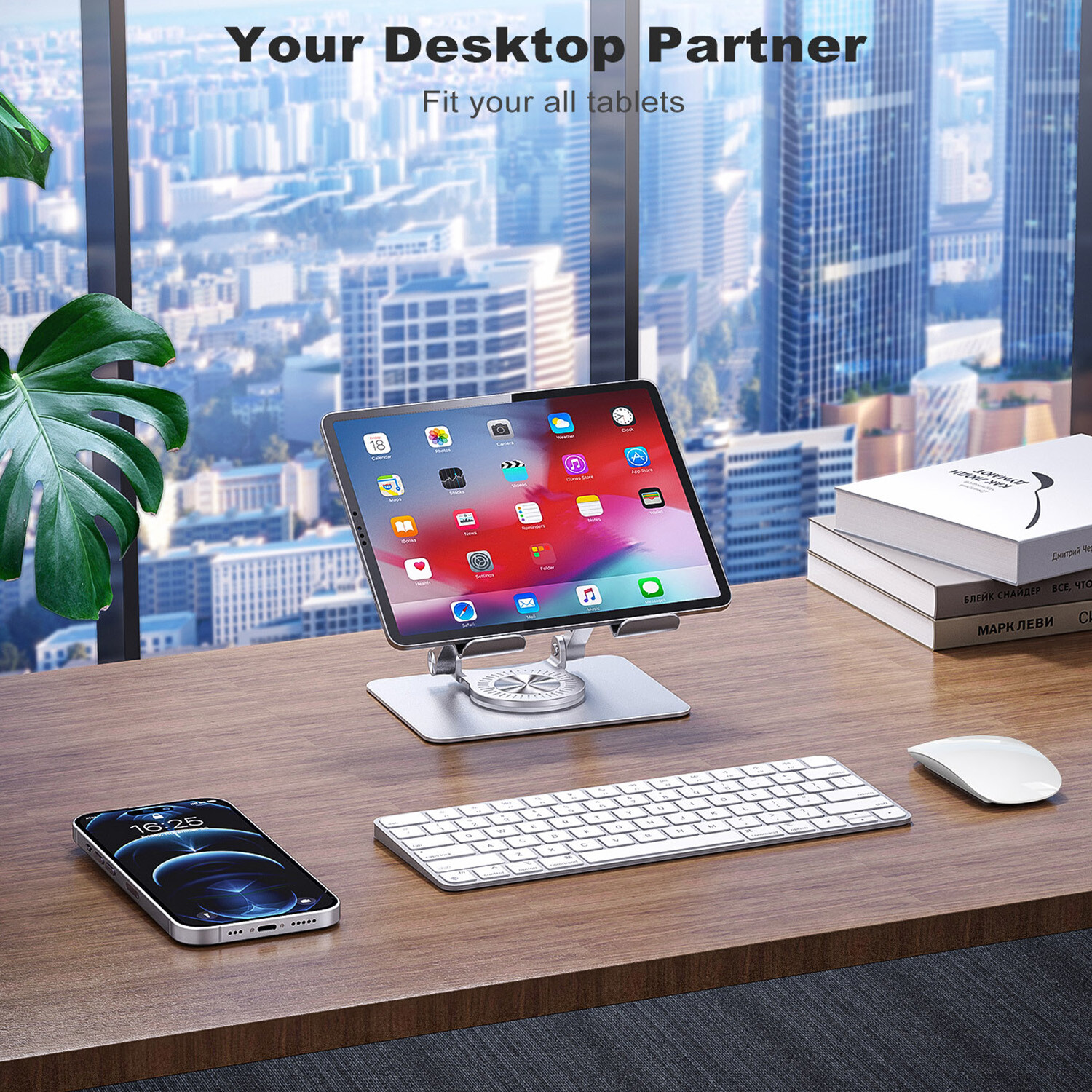 Adjustable Metal Swivel Tablet Stand Holder For Phone Tablet Desktop Car Mounts