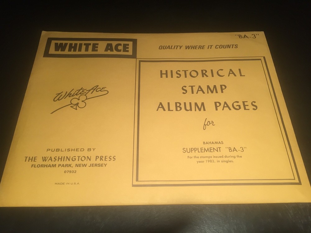 New White Ace Album Supplement Pages Bahamas - BA-3 - 1983