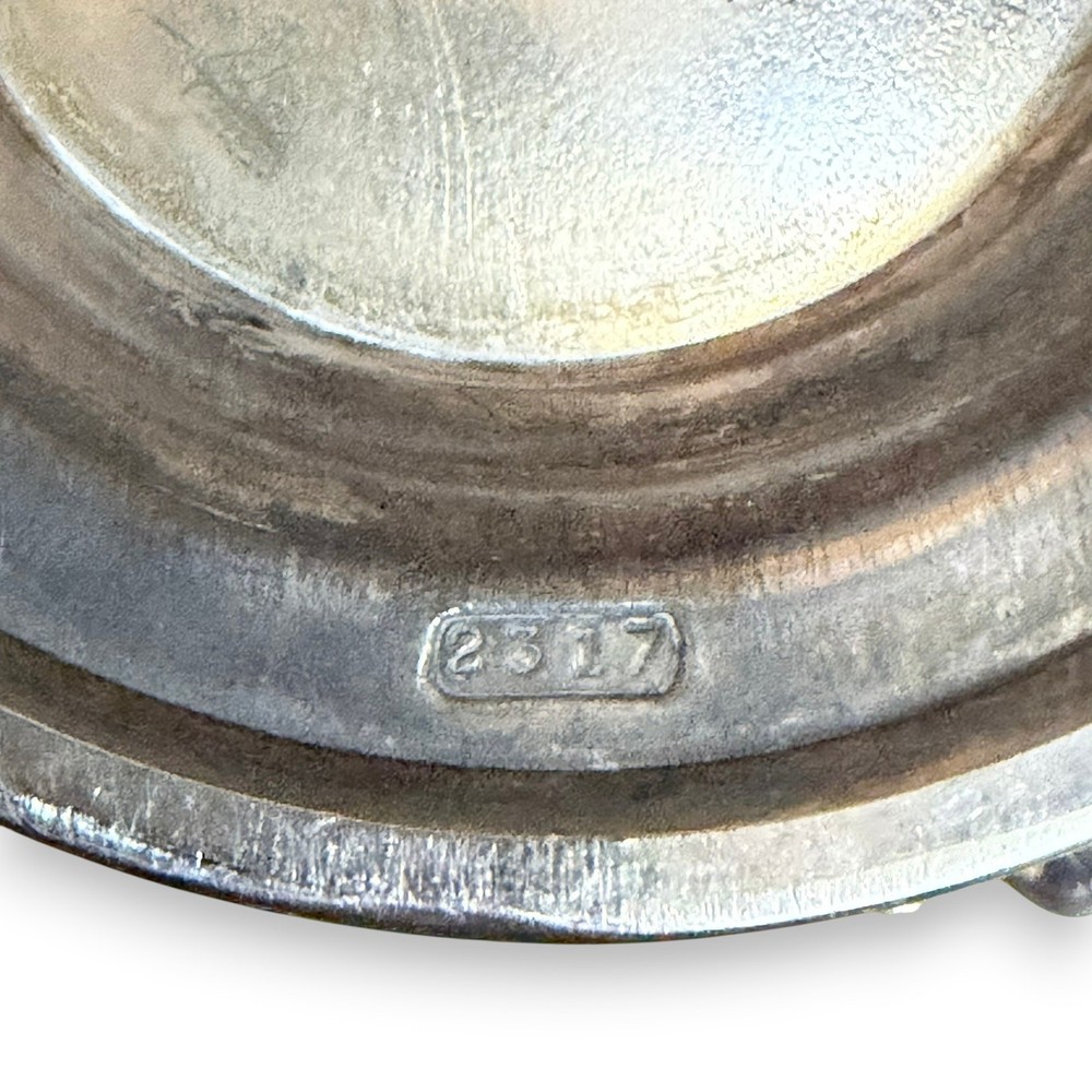 Antique Rogers Bro Silverplate Water Pitcher No 2317, Footed Floral Handle Jug